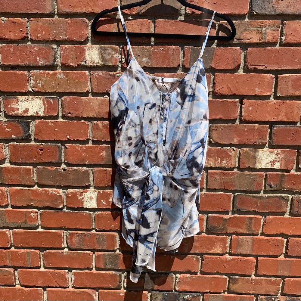 Tank with tie front